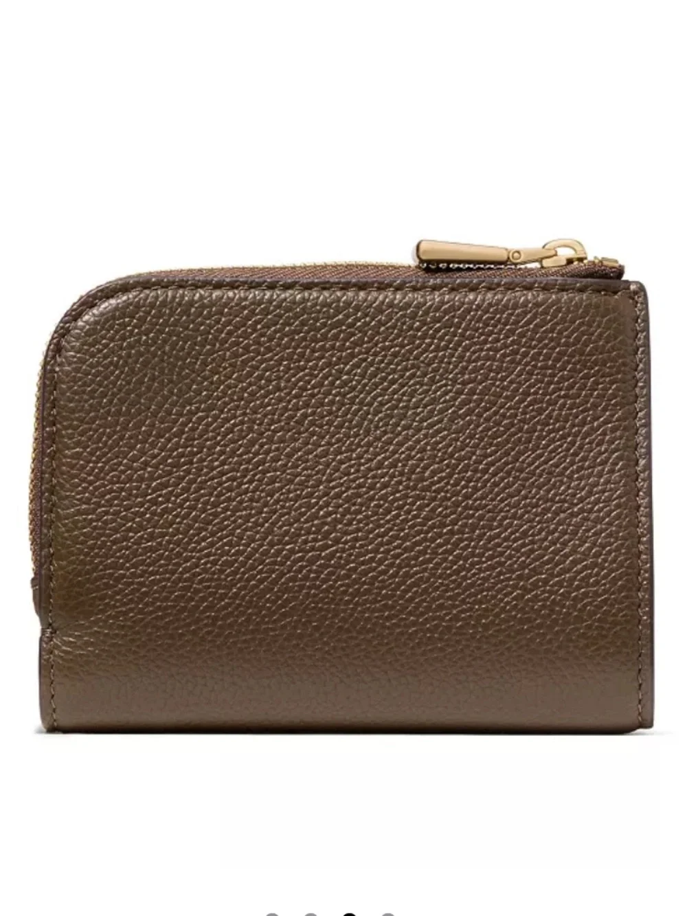 Kate Spade Burnt Sage Pebbled Leather Zip Around Wallet with Gold Hardware - New